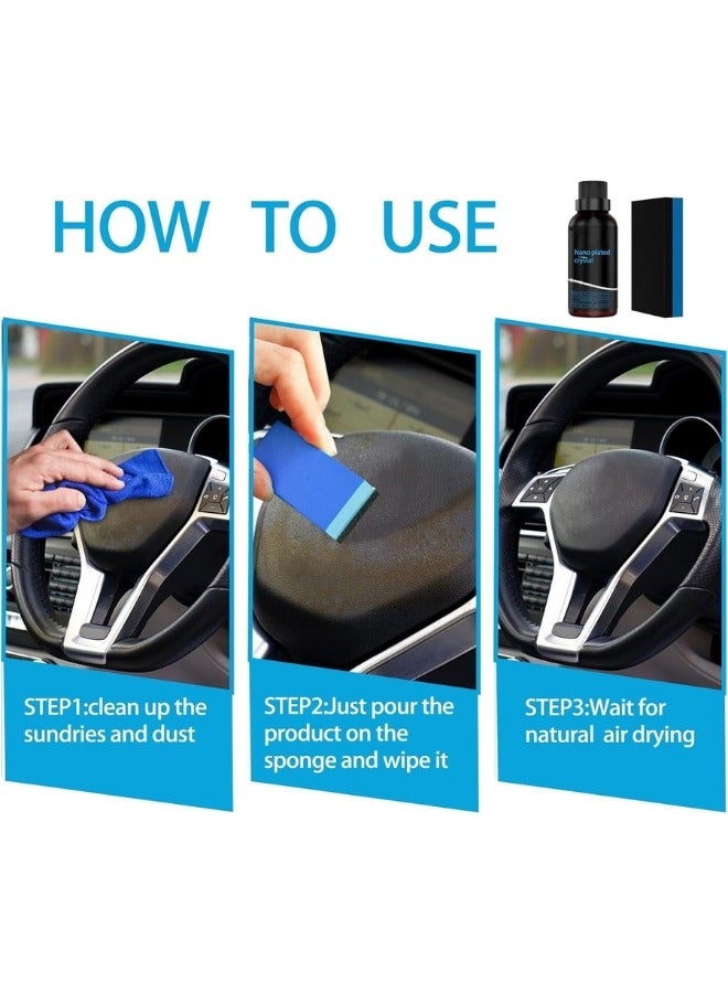 طلاء بلاستيكي منعش، مجموعة تجديد بلاستيكية، عامل طلاء تجديد البلاستيك للسيارة، طلاء منعش من البلاستيك النانو، قطع بلاستيكية طلاء كريستال للسيارة (30 مل) - Image 3